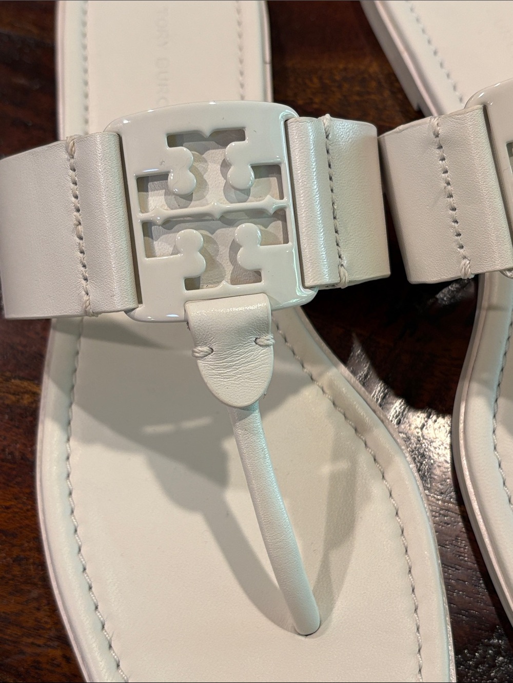 Tory Burch White Leather Georgia Sandals size 8 - Picture 2 of 9